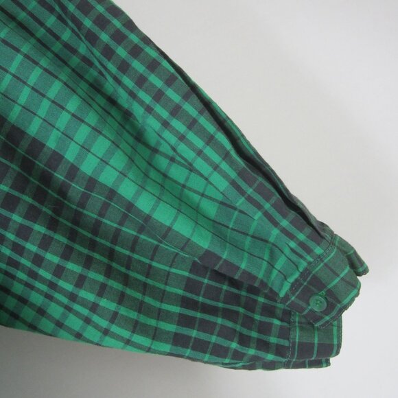 Vtg Diane Von Furstenberg Women 22W Plus Green Black Plaid LS Shirt Blouse Top - Picture 10 of 12